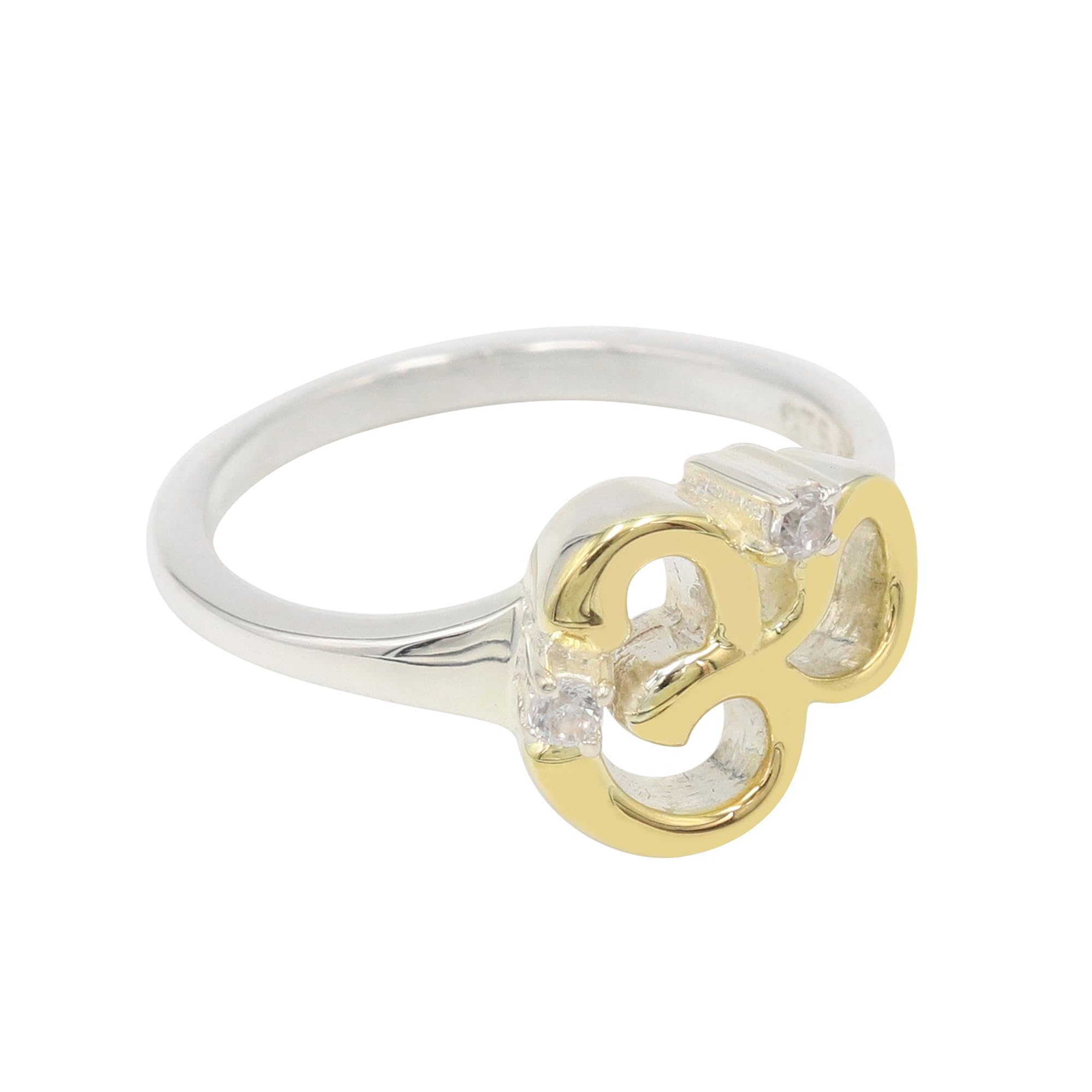 Gold Plated Sterling Silver CZ Om Ring for Women and Girls Statement Religious Ring for Her Birthday Gifts Ring Adjustable Ring (25) (B0CKVVG14K) Amazon Price History, Amazon Price Tracker