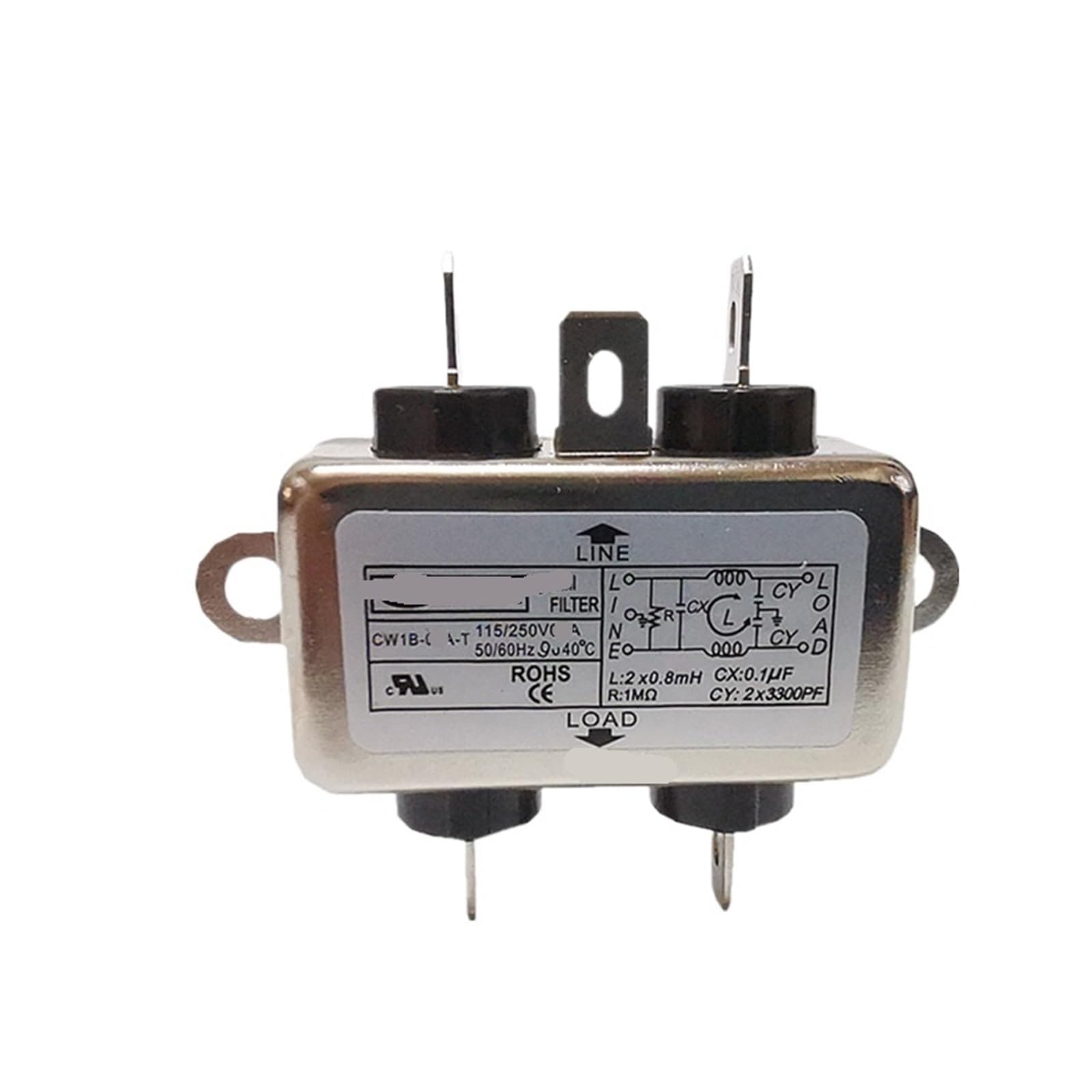 WBBAYDRFR Single-Phase Power Filter CW1B-06A-T 220V 6A electromagnetic Anti-Interference(CW1B -06A -T 6A)
