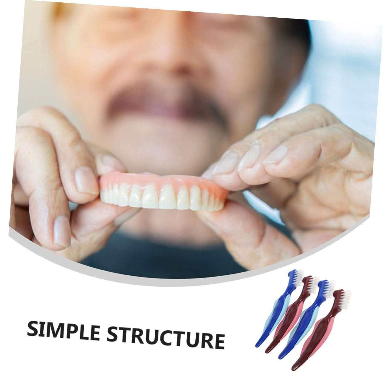 5 set Spazzola Per La Pulizia Delle Protesi Dentarie Spazzola Morbida Flessibile Per Adulti Spazzolini Pulisce Pulisce Pulisce Spazzolino Da Denti Con 2 pezzi * 5