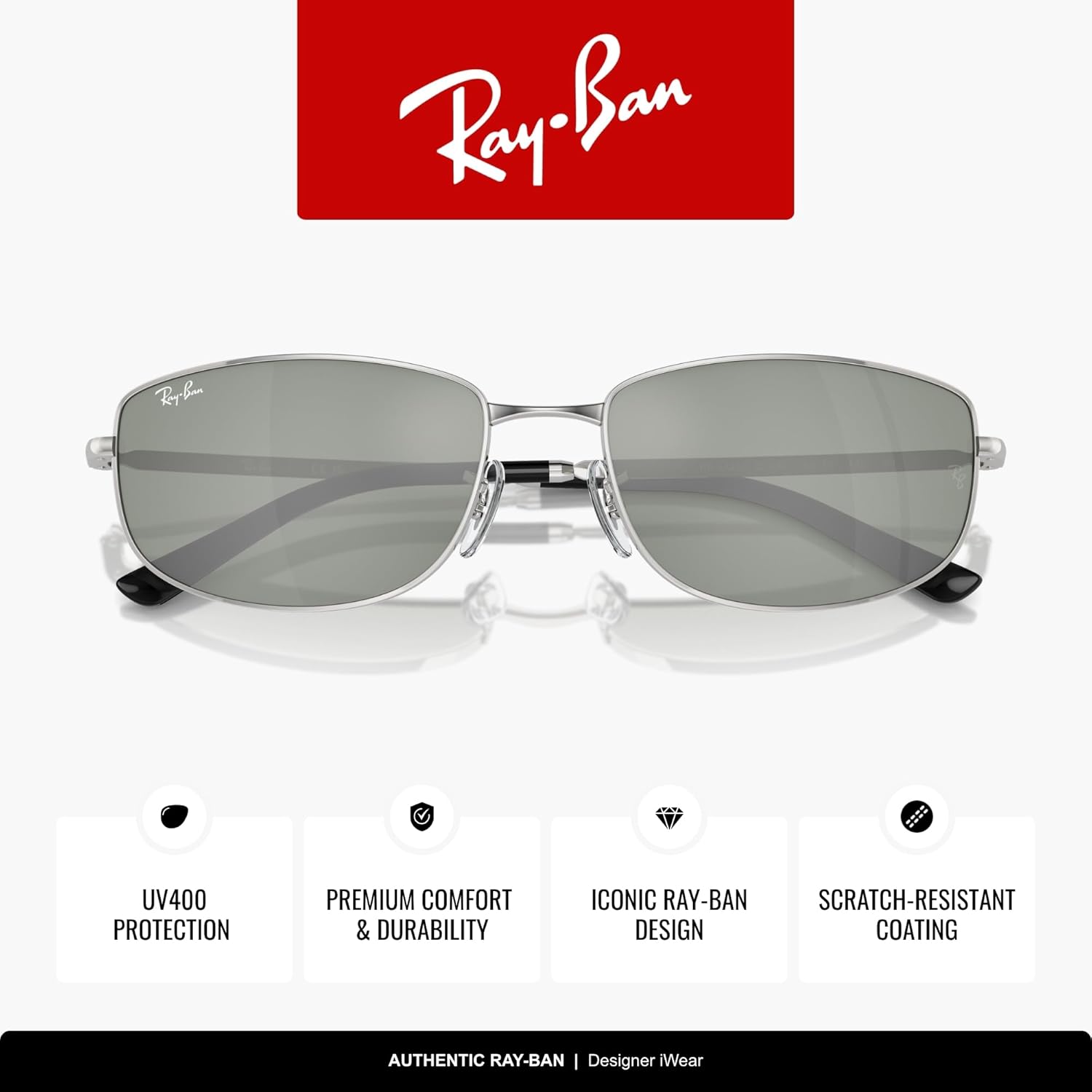 Ray-Ban RB3732 Rectangle Sunglasses for Men for Women