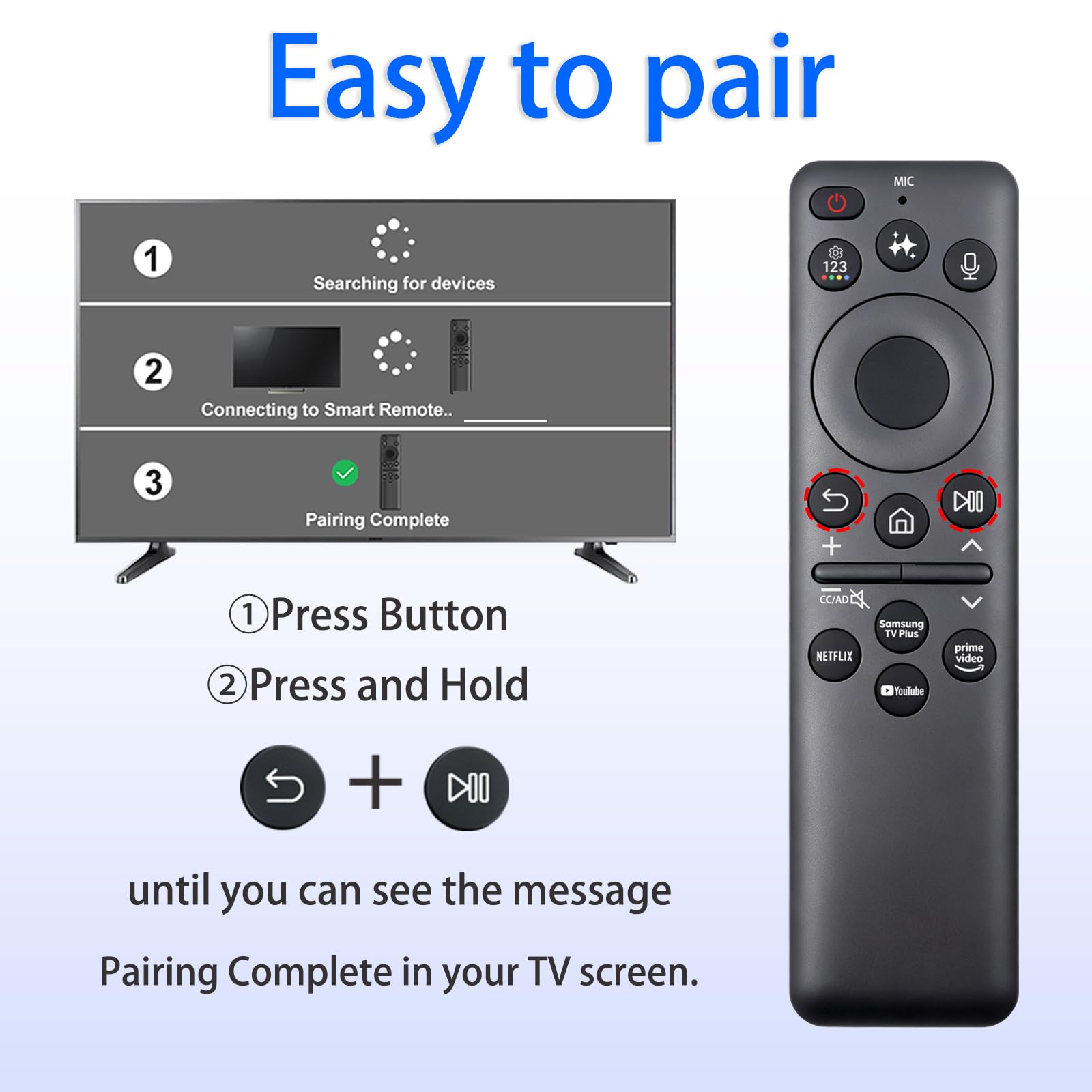 BN59-01480A TM2560E - Mando a distancia solar de voz para TV compatible con televisores Samsung | Para Neo QLED OLED 4K/8K The Frame The Serif UHD Series 2023-2026