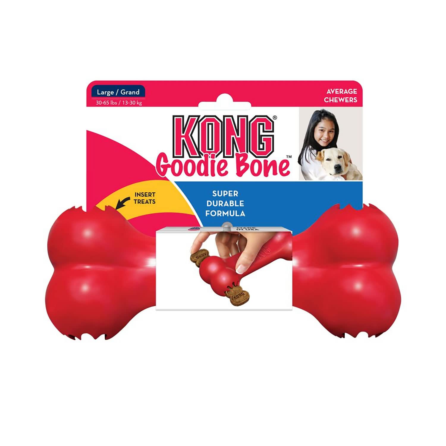 KONG 3 Pack of Goodie Bone Dog Toys, Small
