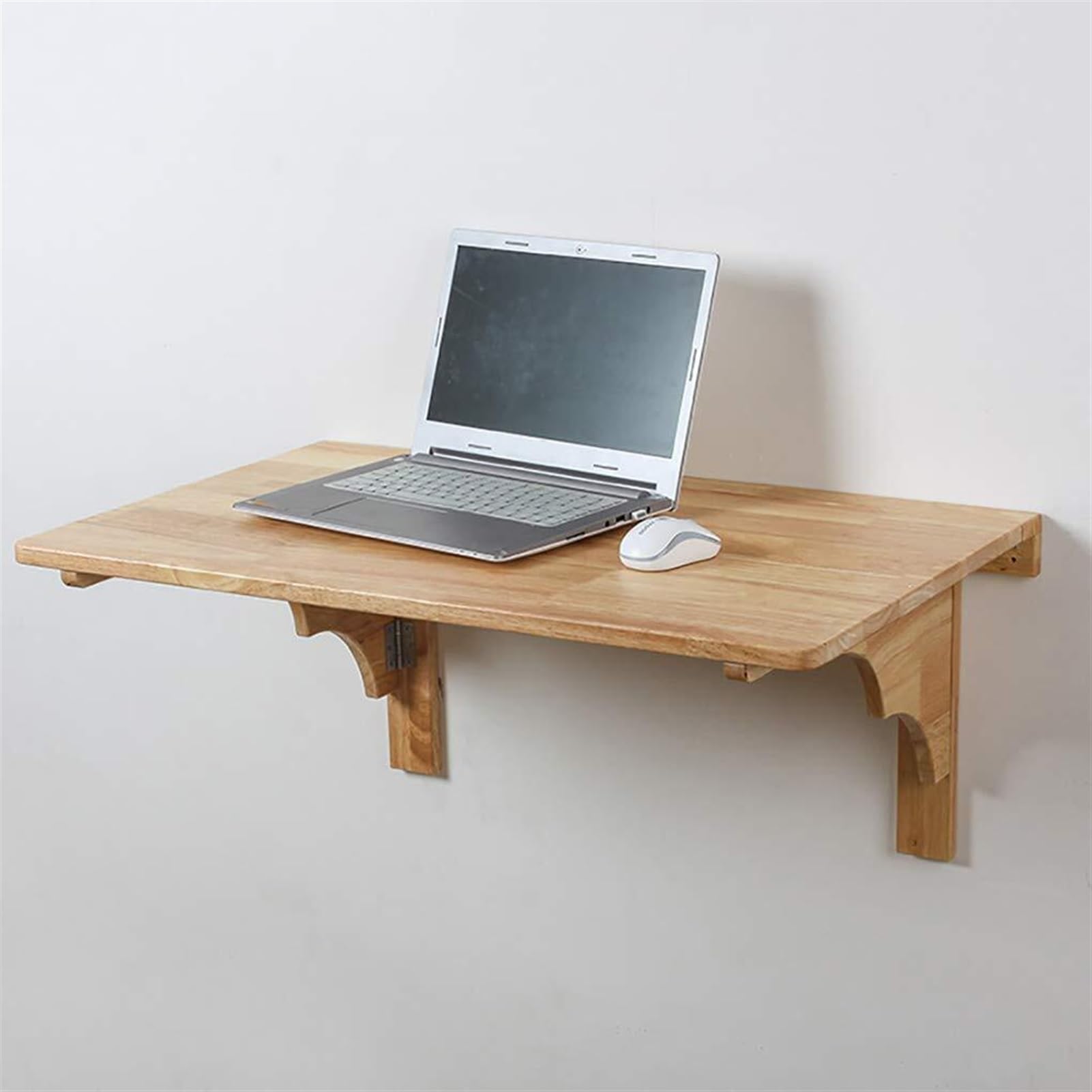 Table murale pliante en pin 80x50 cm pour gagner de l'espace au bureau