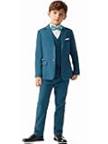 Boys Formal Dress Suits 5 Piece Slim Fit Dresswear Suit Set with Kids