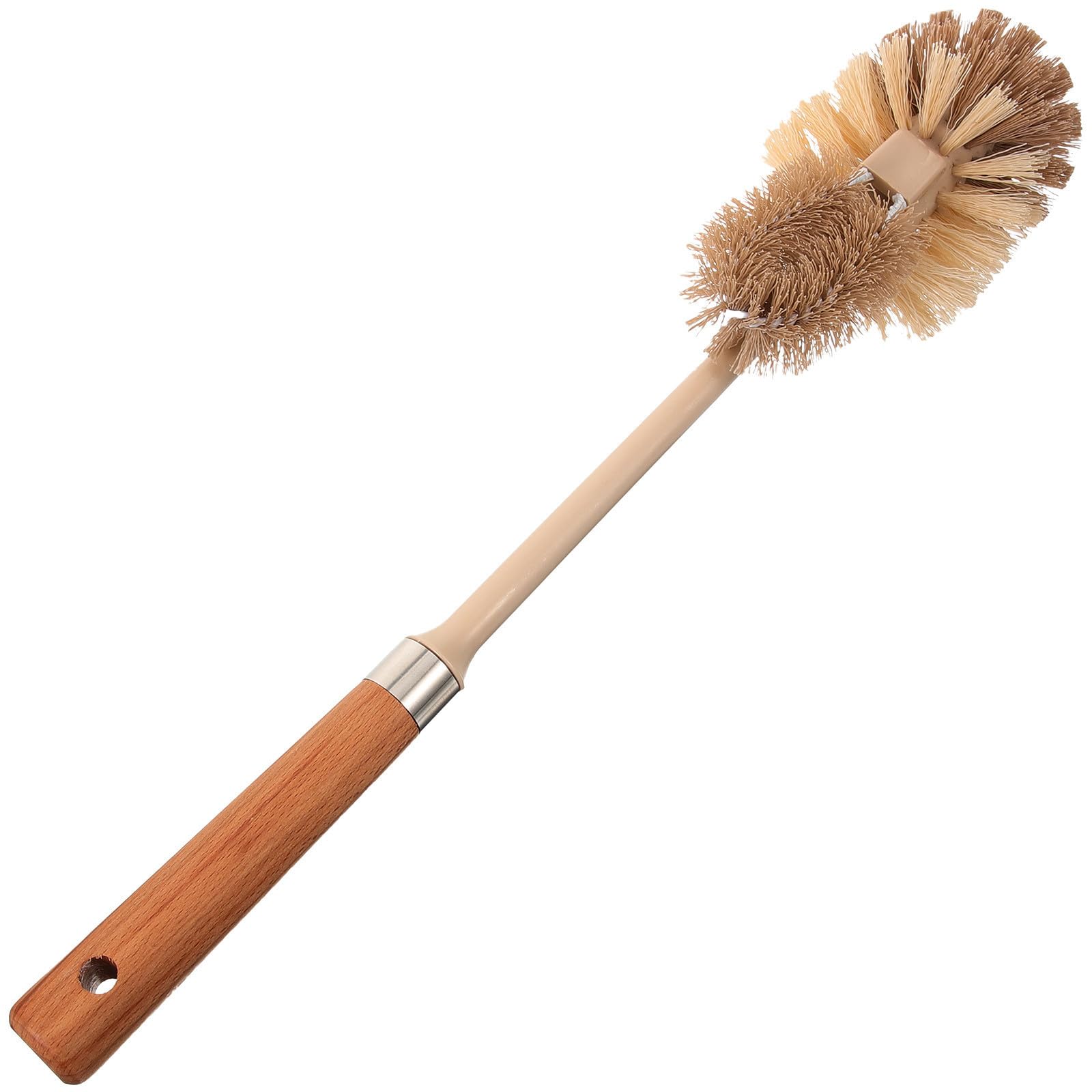 Cepillo de baño para limpieza profunda con mango largo de madera y soporte de acero