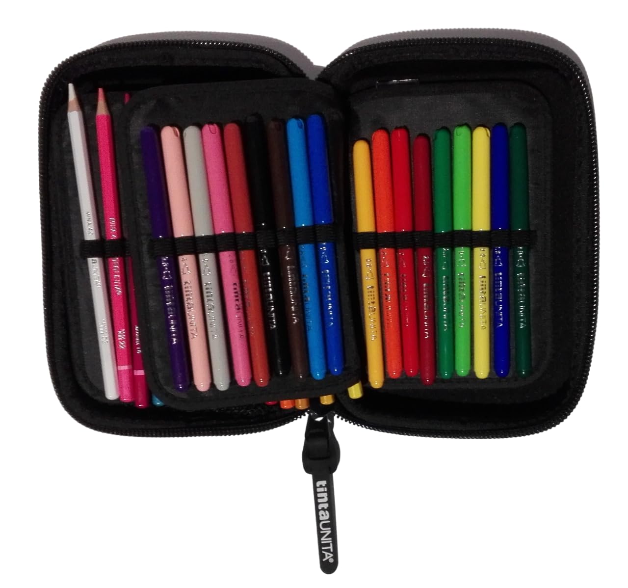 PRESTIGE & DELUXE Astuccio Scuola Tinta Unita Pool Over One Time zip completo Nero + omaggio portachiave fischietto