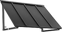 Awntech Houstonian 3ft Standing Seam Metal Fixed Awning Black - Durable Powder-Coated Steel for Doors, Windows & Patios