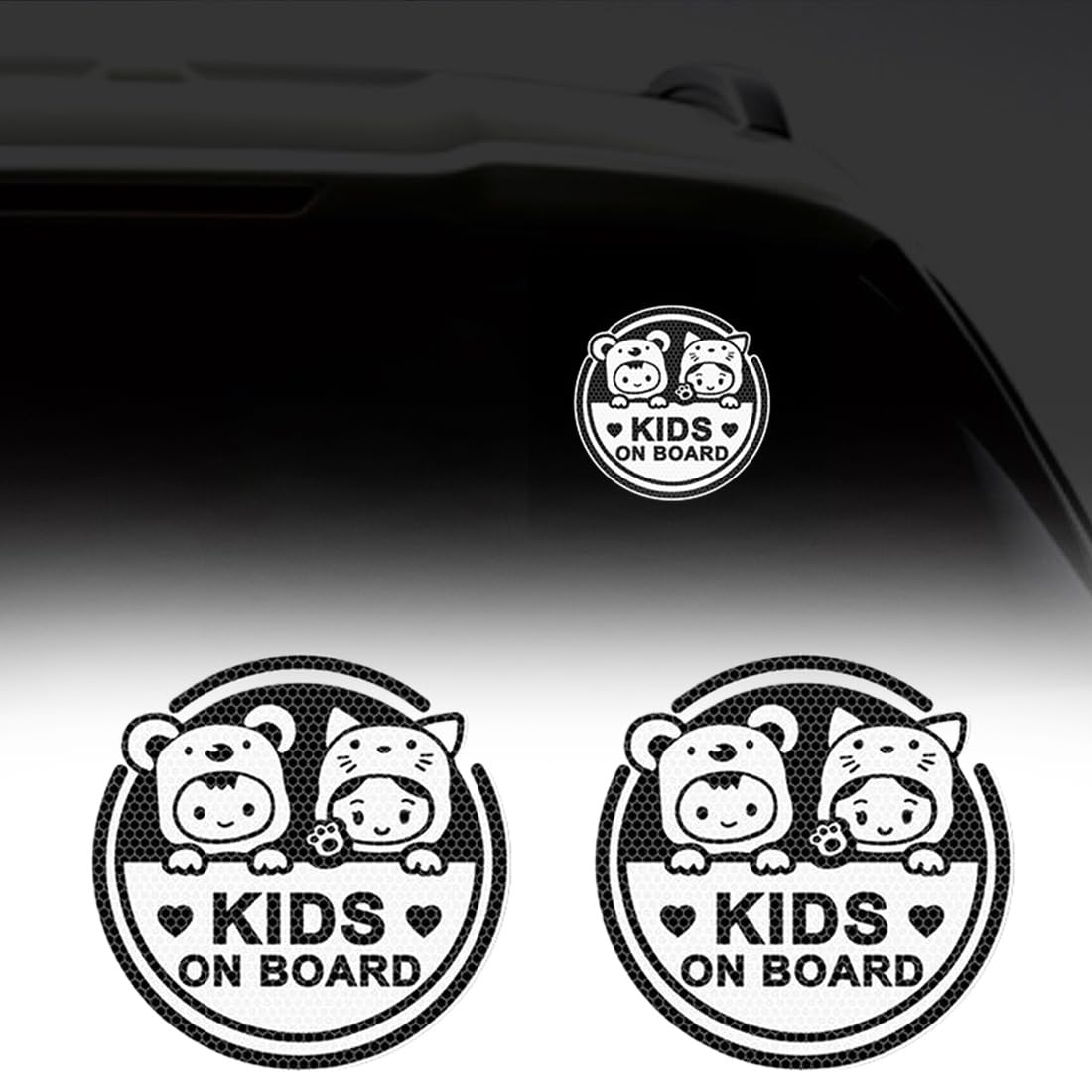 Adesivo 'Bimbo A Bordo' Per Auto - 2 Pezzi, Vinile Riflettente, Impermeabile, Con Koala E Gatto