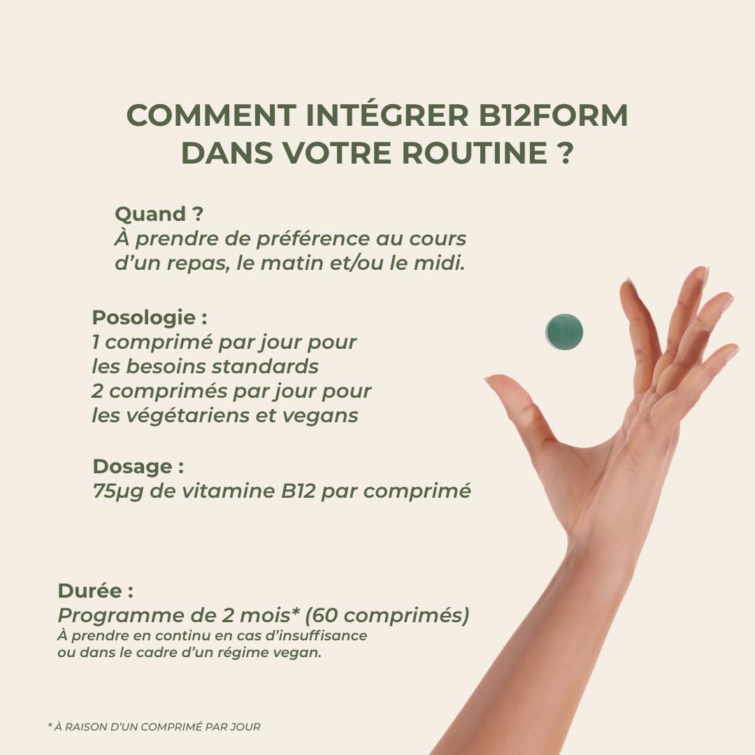 INOLAB VITAMINE B12 - Biologique, Vegan/Extrait de Shiitaké Bio/Methylcobalamine, Adénosylcobalamine & Hydroxocobalamine/B12FORM Haute biodisponibilité