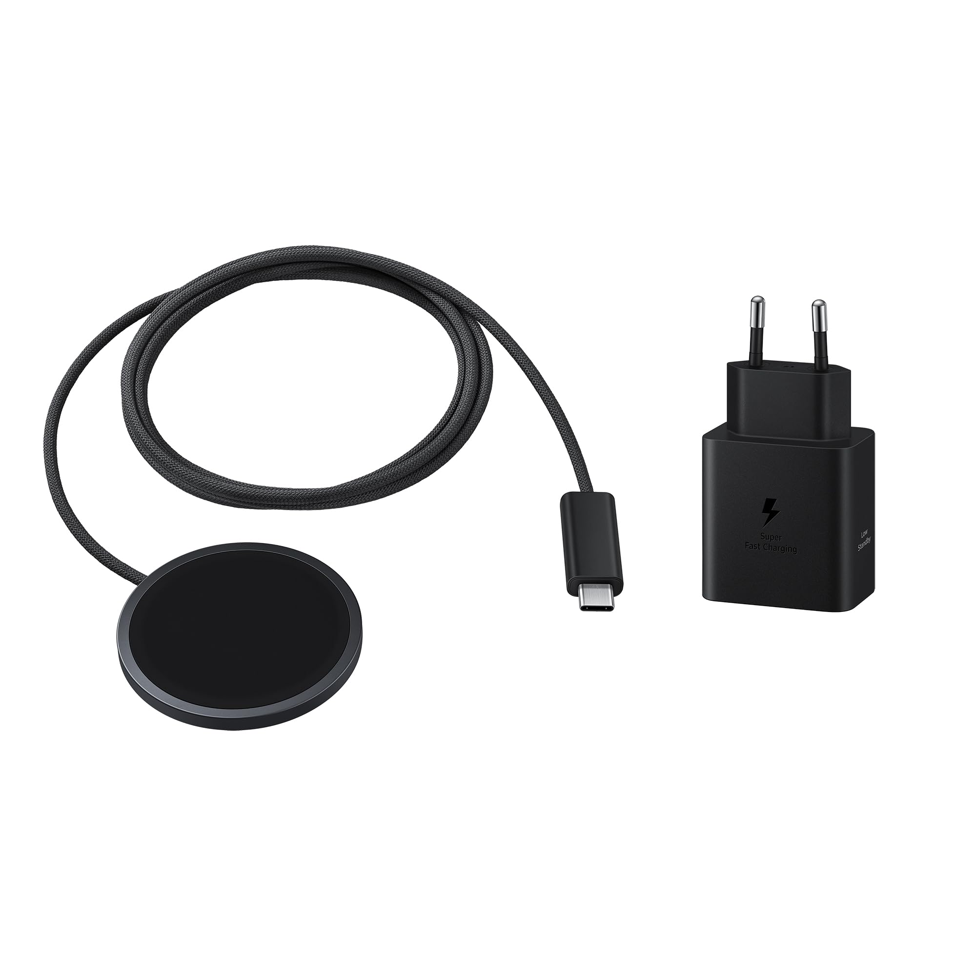 Samsung Magnet Wireless Charger 25W, Dark Gray | Caricabatterie Wireless Magnetico,Caricabatterie 45W incluso, Cavo dati 1,5m incluso,