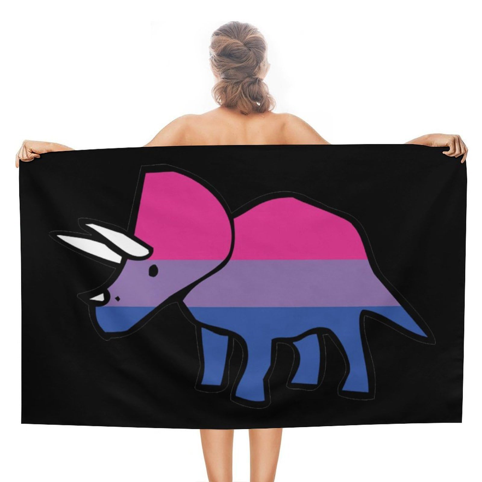 Nclqvjxzkhw Women's Style Biceratops Beach Towel For Adults Lightweight Bath Towels Swim Travel Gym Sports 130×80Cm