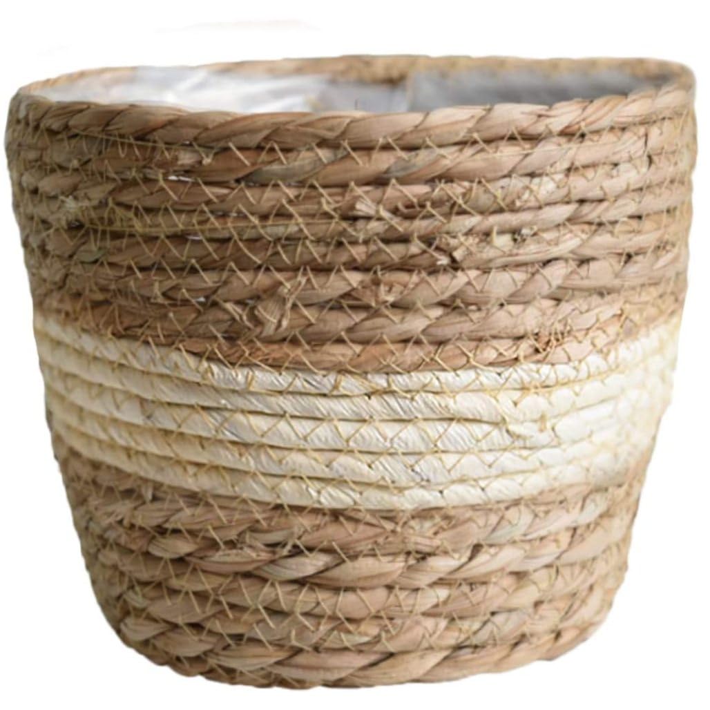 Large Seagrass Basket Grass Basket Planters, Flower Pots Cover Storage Plant Containers Hand Woven Planter with Plastic Liners Straw Flower Pot