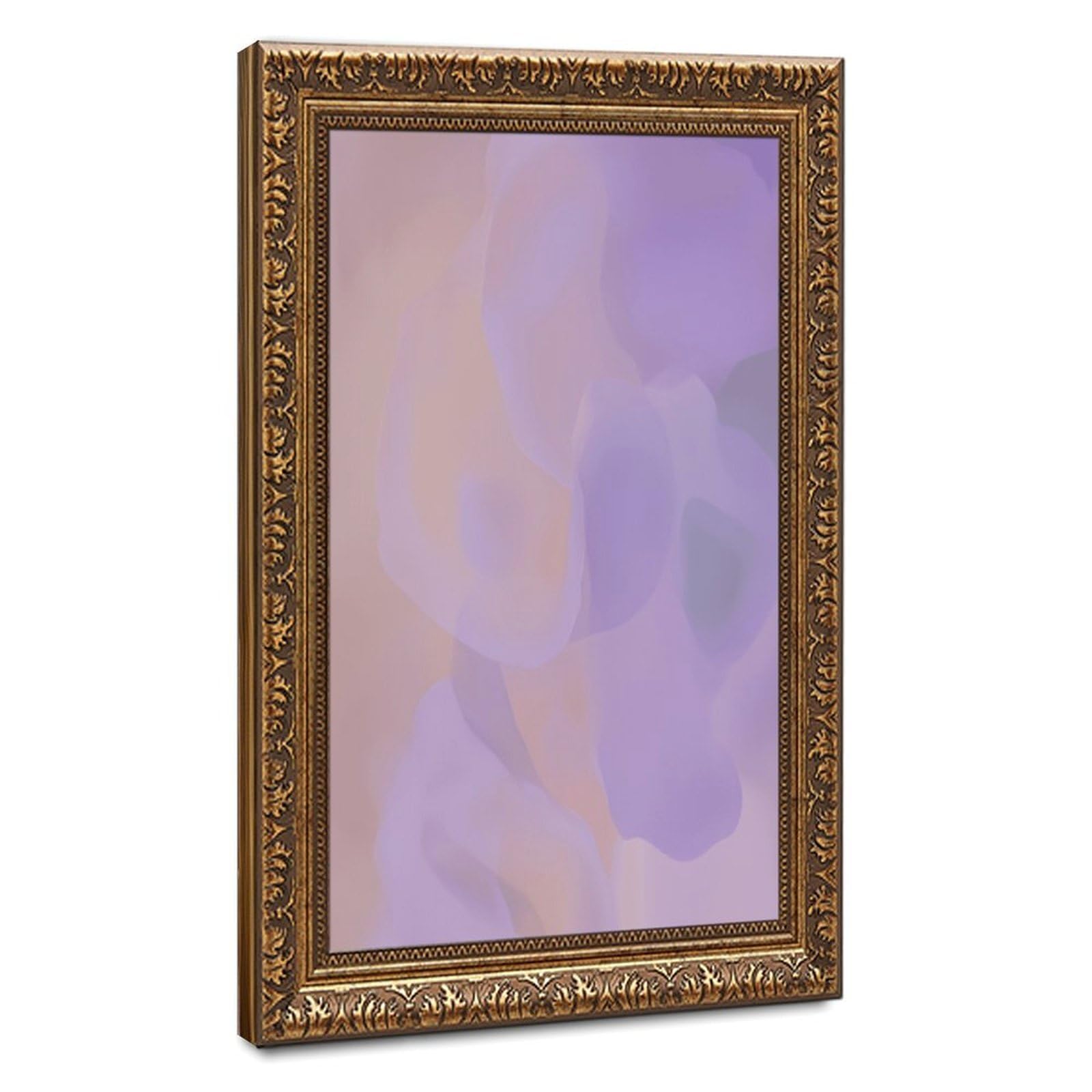 Zguols Warm Peach Abstract And Minimalist Poster Canvas Poster Bedroom Decor Sports Landscape Office Room Decor Gift Retro Gold Frame 12" L X 18" W