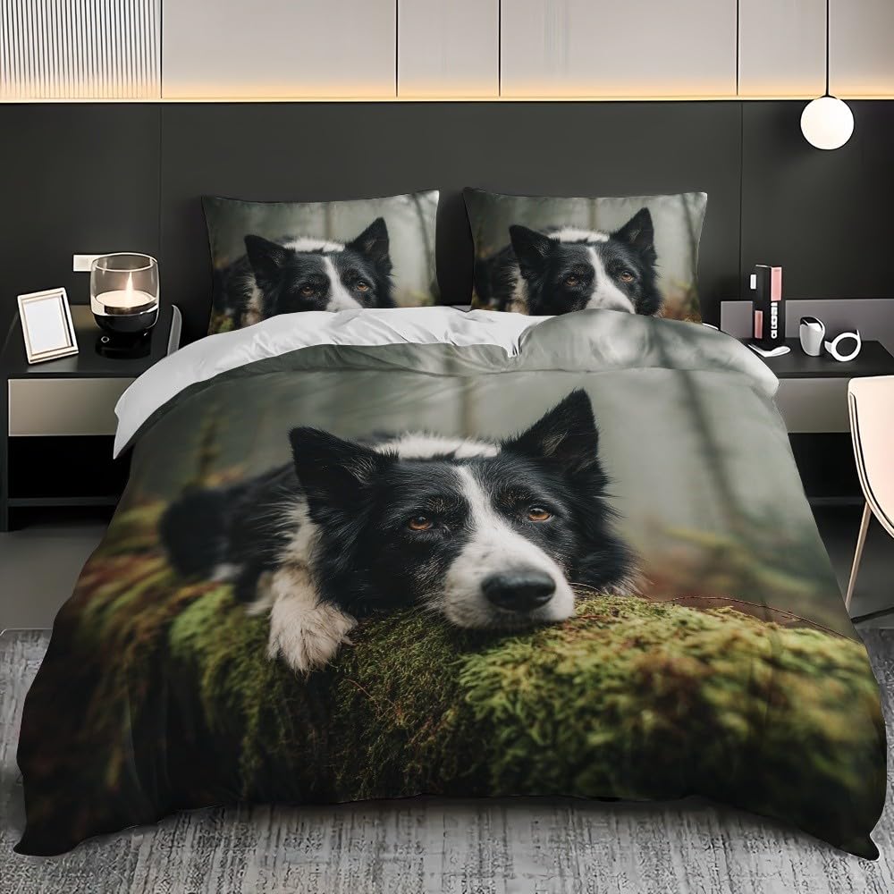 Zestaw pościeli z nadrukiem 3D z psem, 180 x 200 cm, dla dzieci i dorosłych