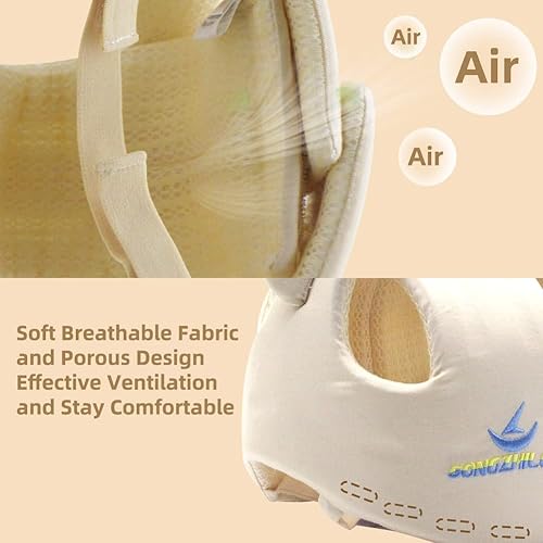 Miniatura 2 de Xifamniy Casco de seguridad suave para bebé casco protector de cabeza de espuma para niños pequeños traje de caminar de 6 a 24 meses beige