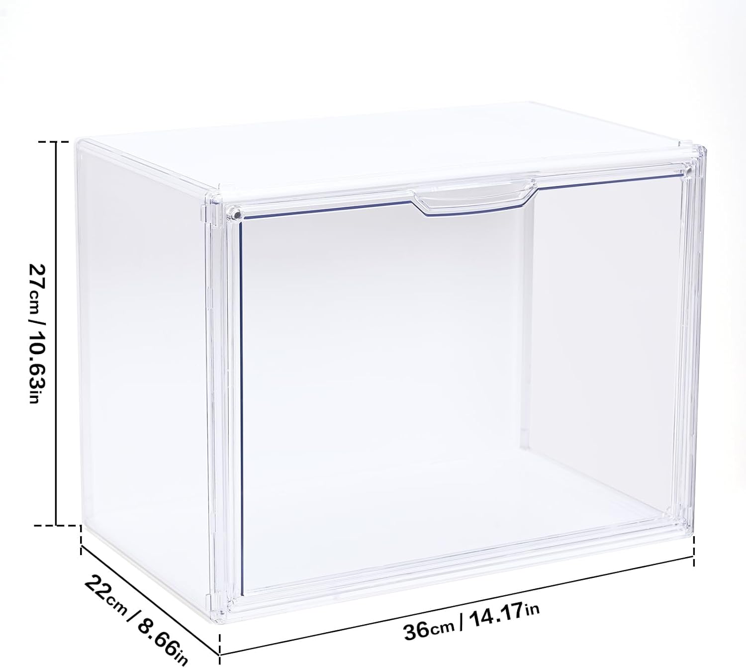 Clear Acrylic Display Case with Light, Dustproof Stackable Showcase for Collectibles, Figures, Shoes, Toys & Jewelry - Plastic Storage Bins Support Voice Control Lighting