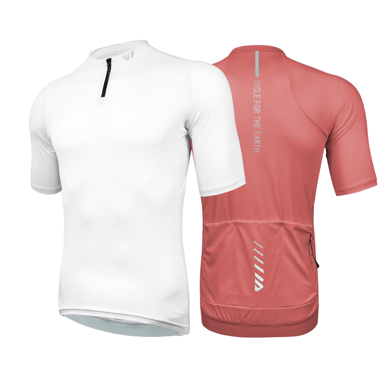 Wulibike Rennrad Trikot Herren Kurzarm, 1/4 Reißverschluss Fahrrad Shirt Mit 3+1 Rückentaschen Fahrradbekleidung