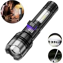 XO-YH20 Dijital Ekranl   arj Edilebilir El Feneri | Teleskopik Zoomlu Y ksek Yo unluklu LED Projekt r, 1200mAh Batarya, K rm z -Mavi Acil Durum Fla  | Kamp ve Outdoor Tipi Ta nabilir Ayd nlatma [Enerji S n f  A]