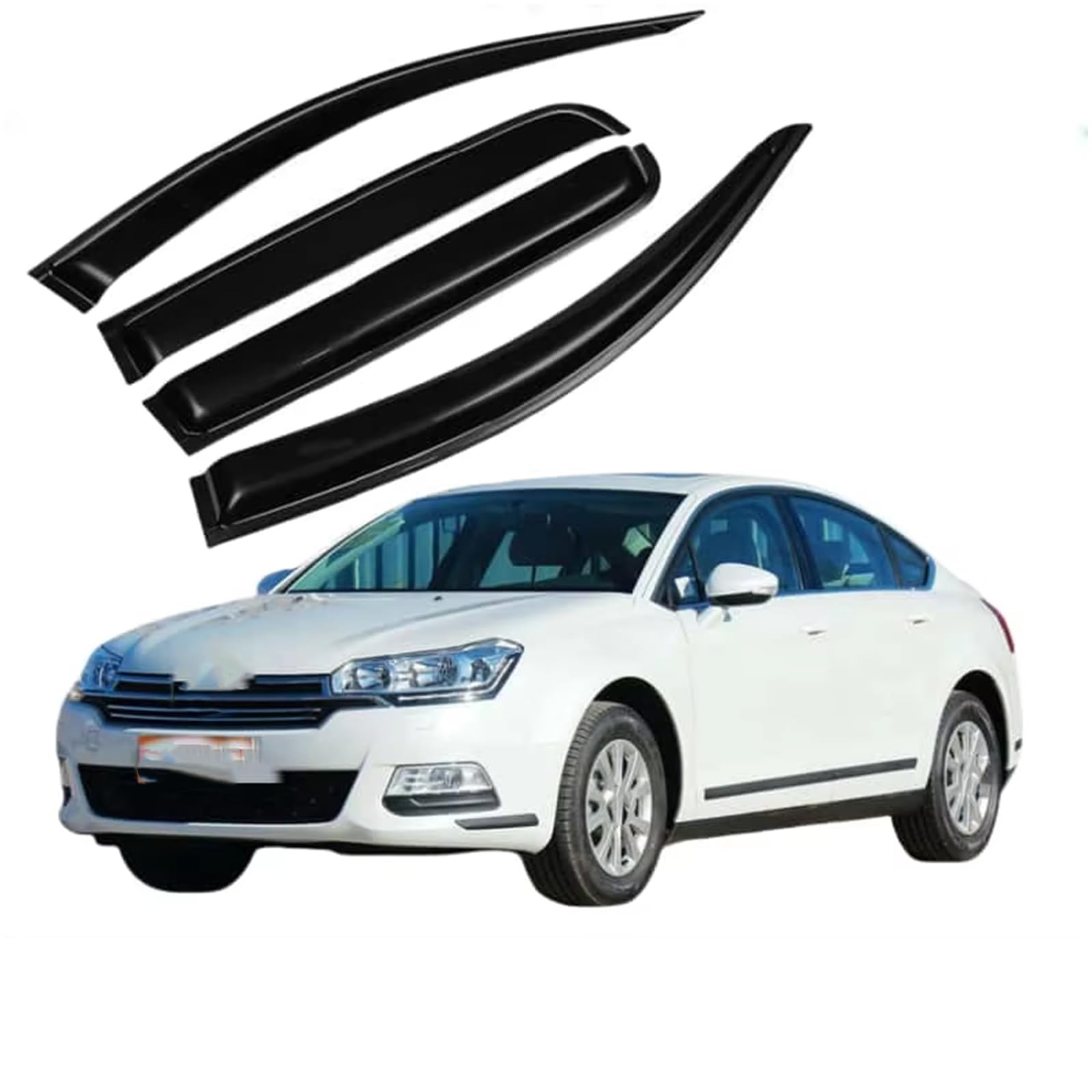 Déflecteur vitre voiture Citroen C5 Berline 2010-2019 : lot de 4 bulles d'air latérales