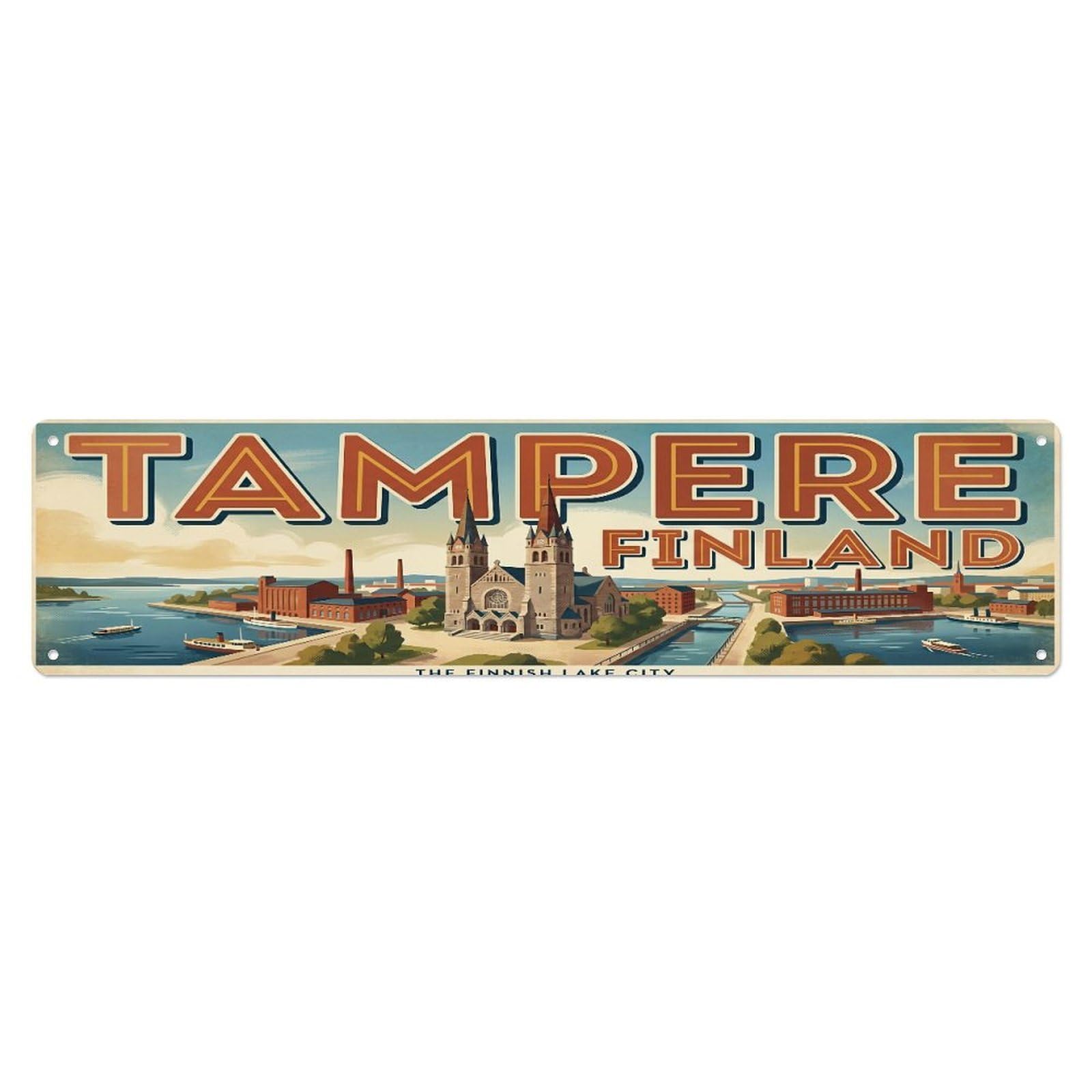 Tgrcjimh Style Metal Tin Sign Retro Travel Tampere Finland