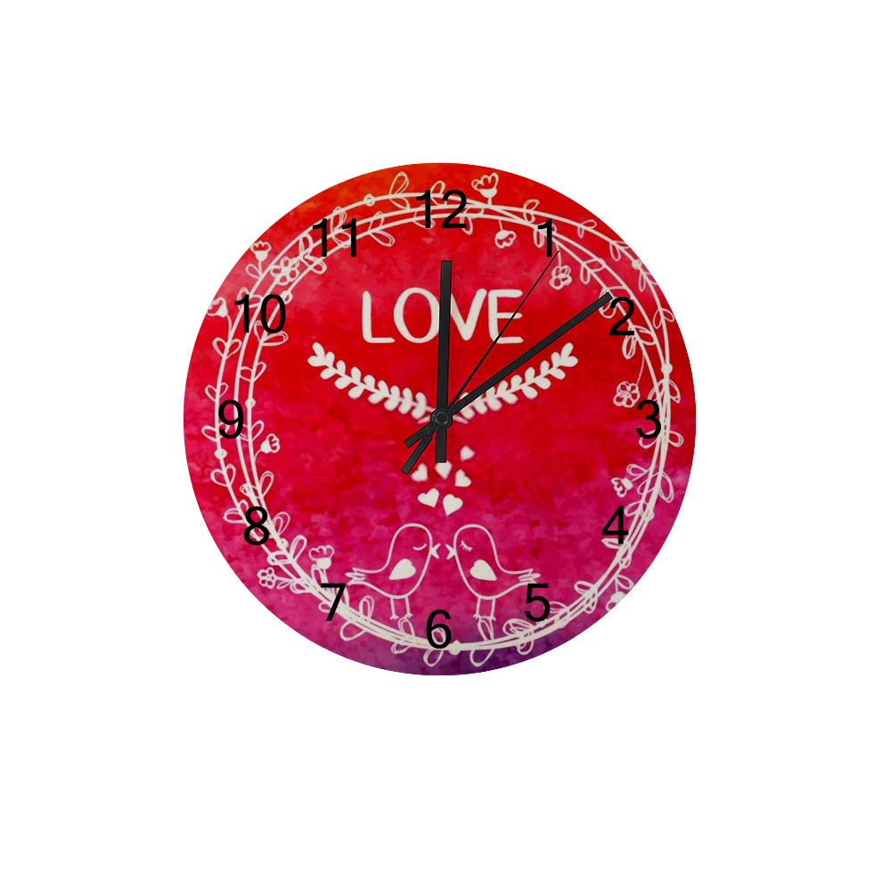 Horloge murale pas de bruit ronde Chehong en bois pour dormir au calme