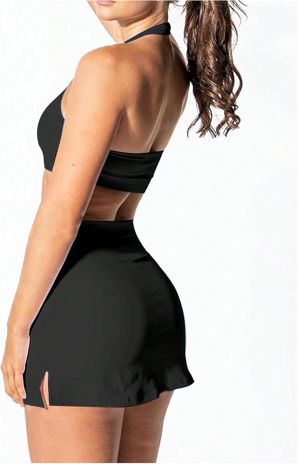 SweatyRocks Women's Mini Tennis Skirt with Shorts Underneath Slit Hem Athletic Workout Golf Skorts - Image 3