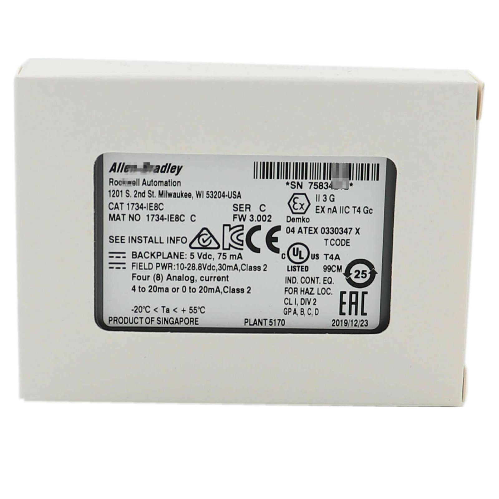 1734-IE8C Analog Input Module 1734-IE8C PLC Module Sealed in Box 1