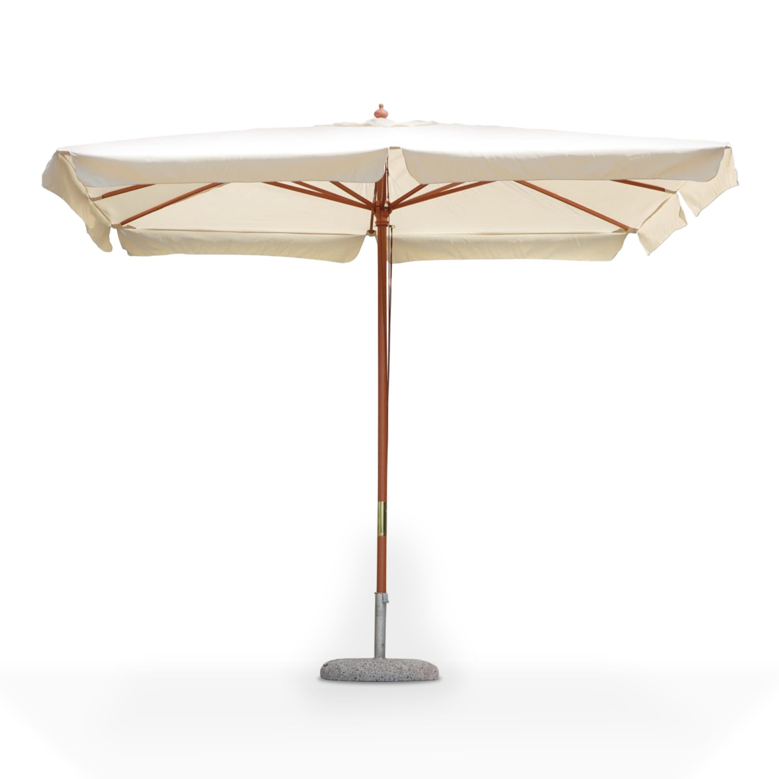 Tomaino - Ombrellone Da Giardino 3x3 cm Quadrato In Legno - Ombrellone da Esterno con Apertura a Carrucola - Telo Antivento in Poliestere Resistente Resinato 180gr