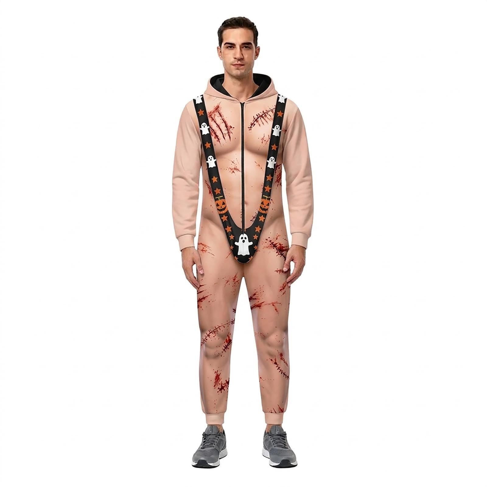 Halloween Onesie Adult Men, Men'S Halloween Costume Funny 3D Print Borat