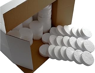 100 Stück EPS Styropor Abdeckkappen Rondelle Ø 67 mm Dicke 16 mm Styropor-Scheibe Für Dämmstoffdübel Tellerdübel Fassadendämmung Wärmedämmung Fassade Zubehör Für Dämmung im WDVS (Weiß, 100 Stück)