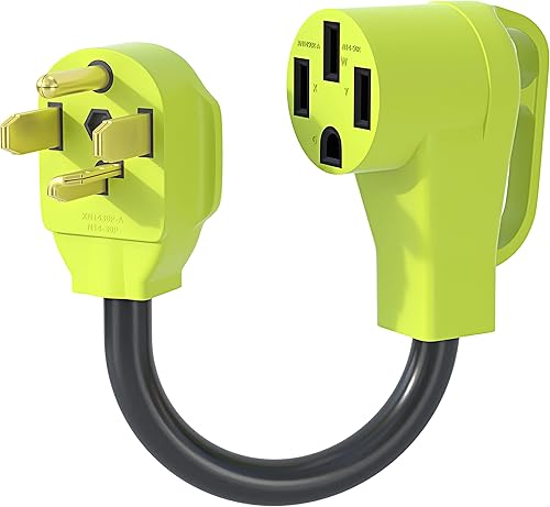 NEMA 14-30P to 14-50R EV Adapter, 30Amp Dryer Plug to 50Amp EV Charging Adapter Cord, Level 2 Charger Adapter, Compatible with EV,10-AWG STW, ETL