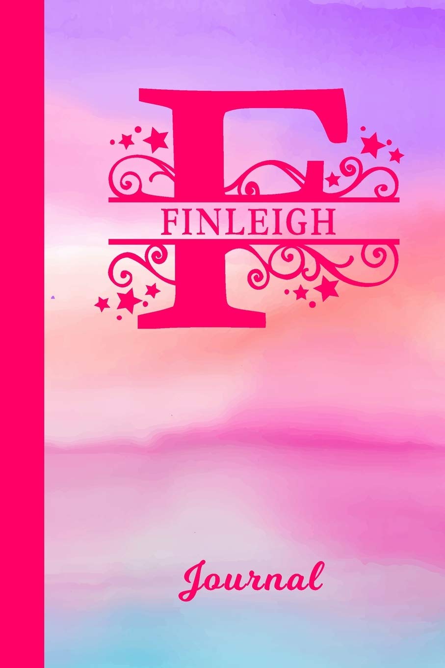 Finleigh Journal: Personalized Custom First Name Personal Writing Diary | Cute Pink & Purple Watercolor Effect Cover | Daily Journal for Journalists & ... Write about your Life Experiences & Interests