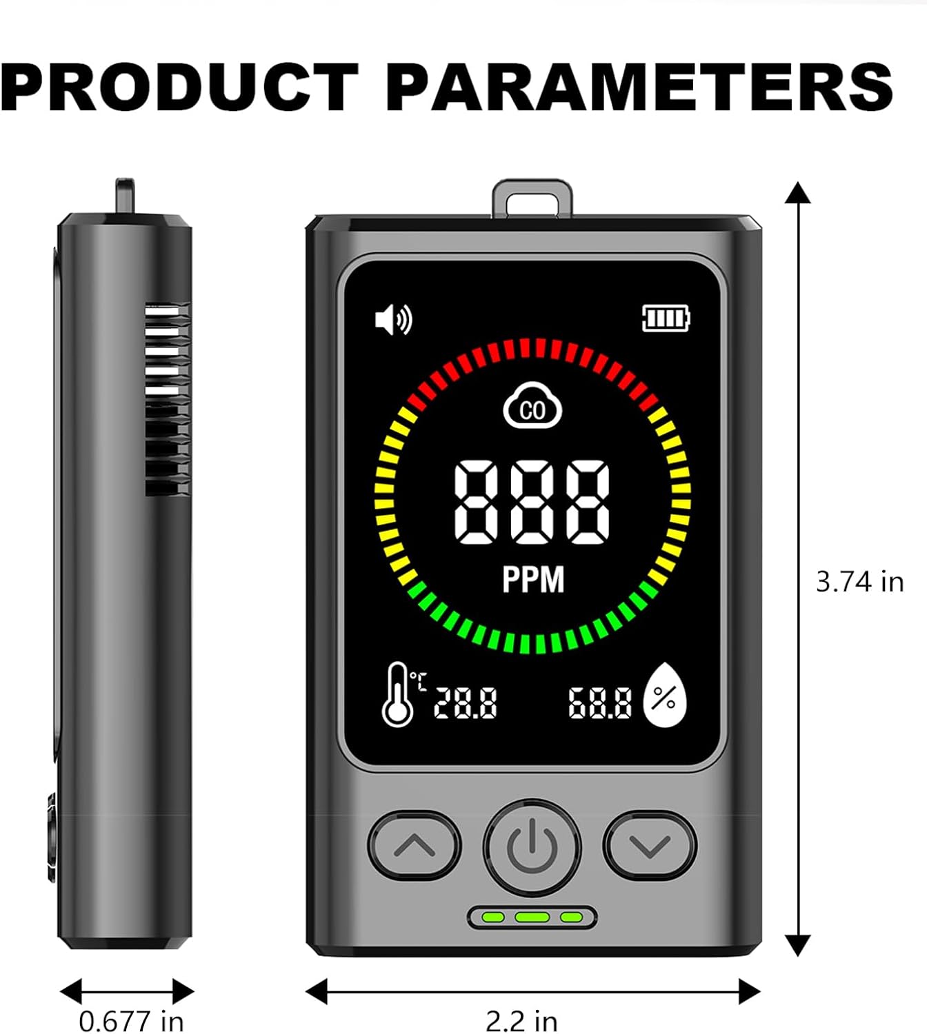 Portable Carbon Monoxide Detector for Travel, 3-in-1 Rechargeable Carbon Monoxide Alarm, 168H Standby, Temp/Humidity Detection, CO Monitor with Audible & Visual Alarm for Camping, Car, RV, Hotel - Image 8