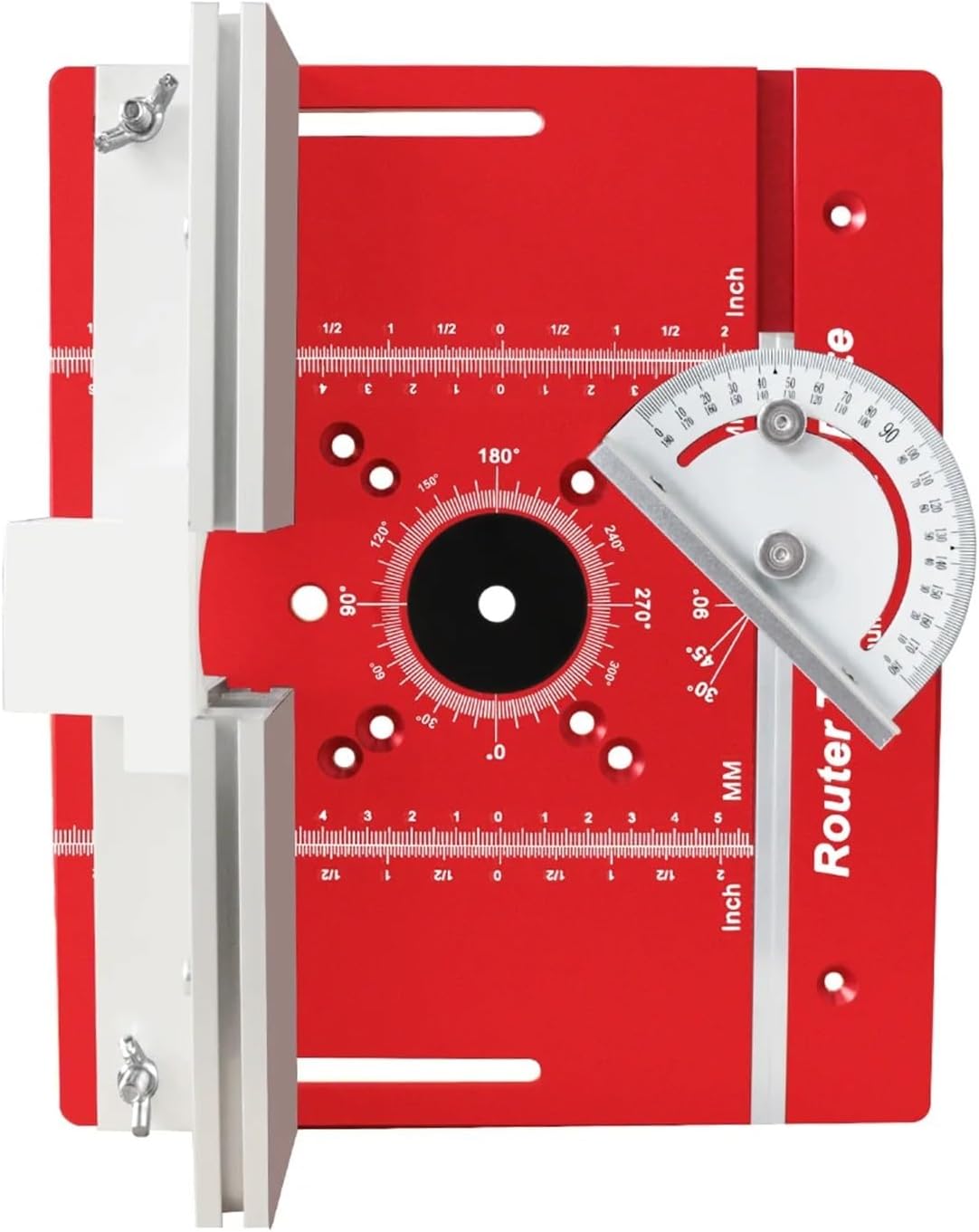 Router Table Insert Plate Set, Router Lifts for Router Table Insert Plate for Woodworking Slotting Trimming Chamfering Table(Red Plate Set)