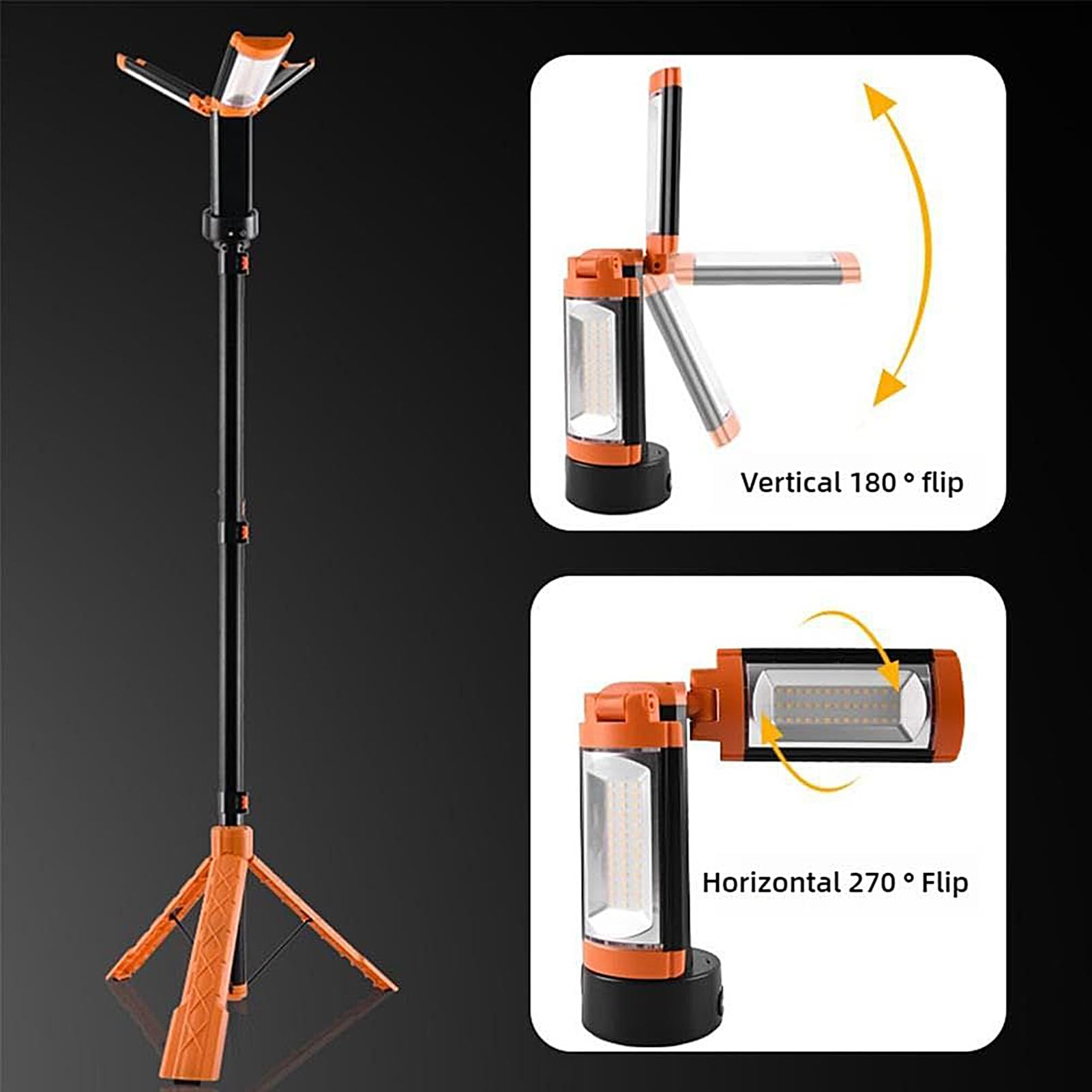 Lampa kempingowa ze stojakiem Lampa LED z 4 trybami, wodoodporna, | LED Latarki Kempingowe Do warsztatu, sklepu, budowy, na siłownię, dla mechanika, wędkarza,