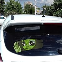 Vista 6 de Vesvory - 2 calcomanías divertidas de vinilo 3D para parachoques de automóvil, calcomanías autoadhesivas de doble cara para autos, ventanas