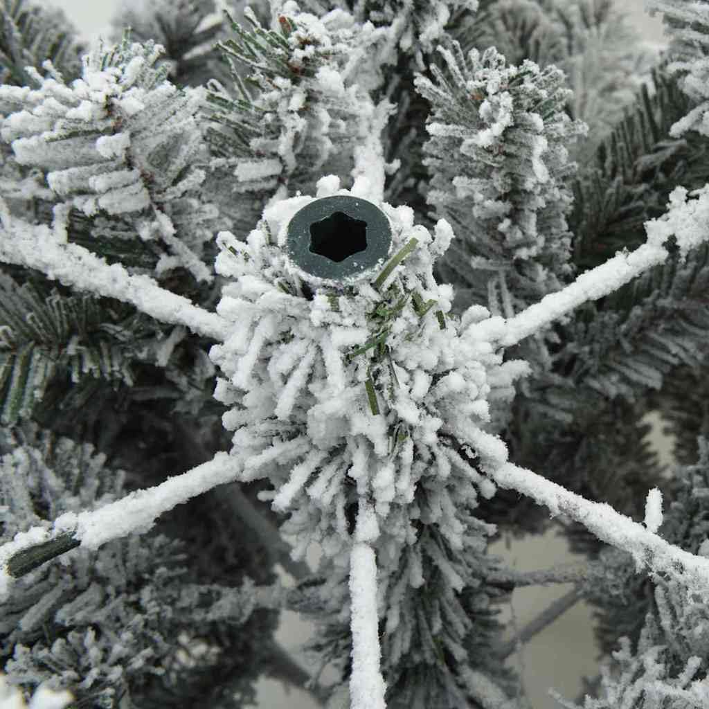Moderno árbol de Navidad artificial plegable con nieve flocado blanco, 120 cm de alto, con soporte de metal resistente, para interior y exterior protegido, fácil de montar