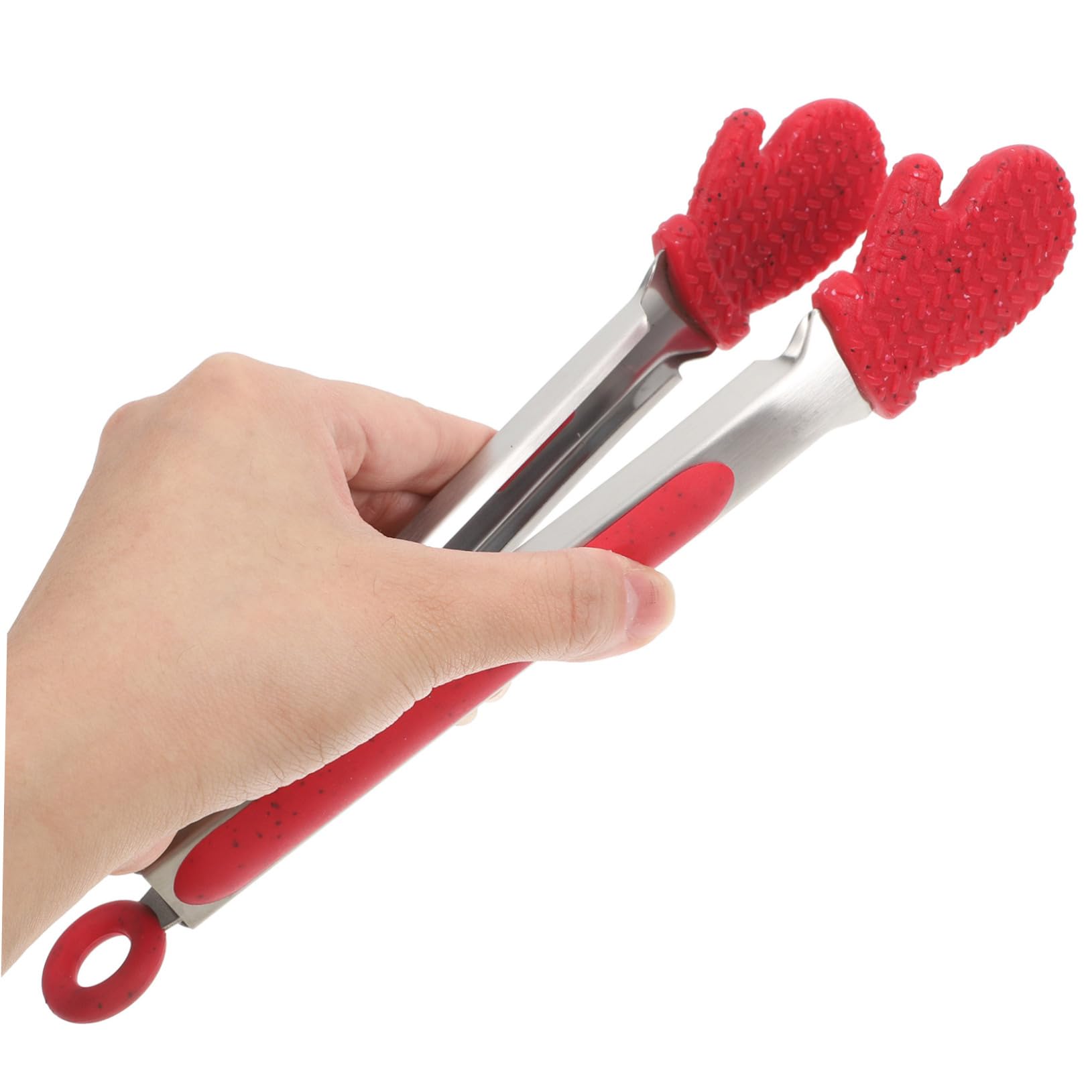 STOBAZA 1pezzi Pinza per Alimenti in Acciaio Inox Clip per Pane Morsetto da Cucina Design Guanti di Natale Pratica per Servire Cibo