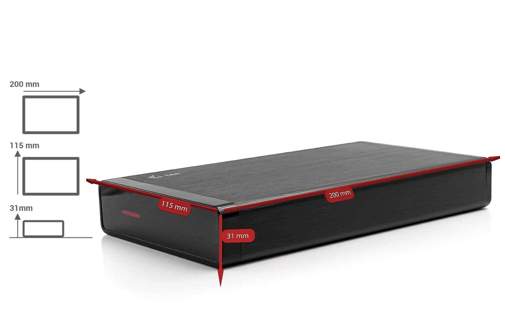 i-tec Externe Festplatte 1TB 3,5" USB 3.0 mit Netzteil für PC Laptop Xbox Ps4 Ps5 TV kompatibel mit Windows Mac Linux