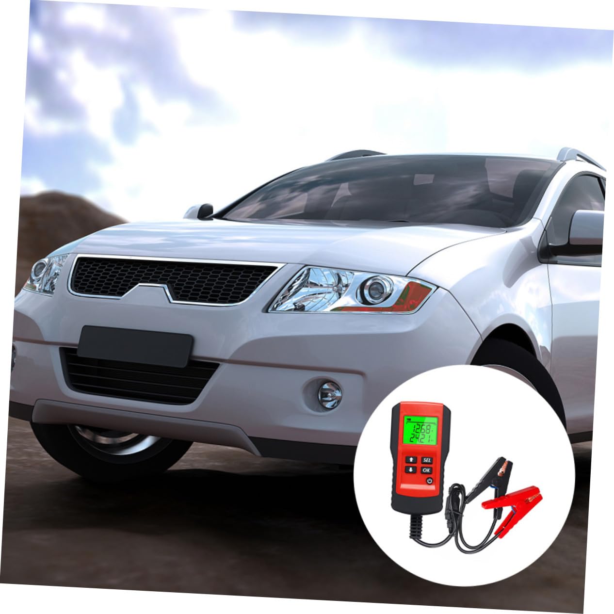 Tester per Batteria Auto Analizzatore Digitale 12V Display LCD per Verifica stato Salute Durata Capacità e Resistenza della Batteria per Veicoli Automobilistici