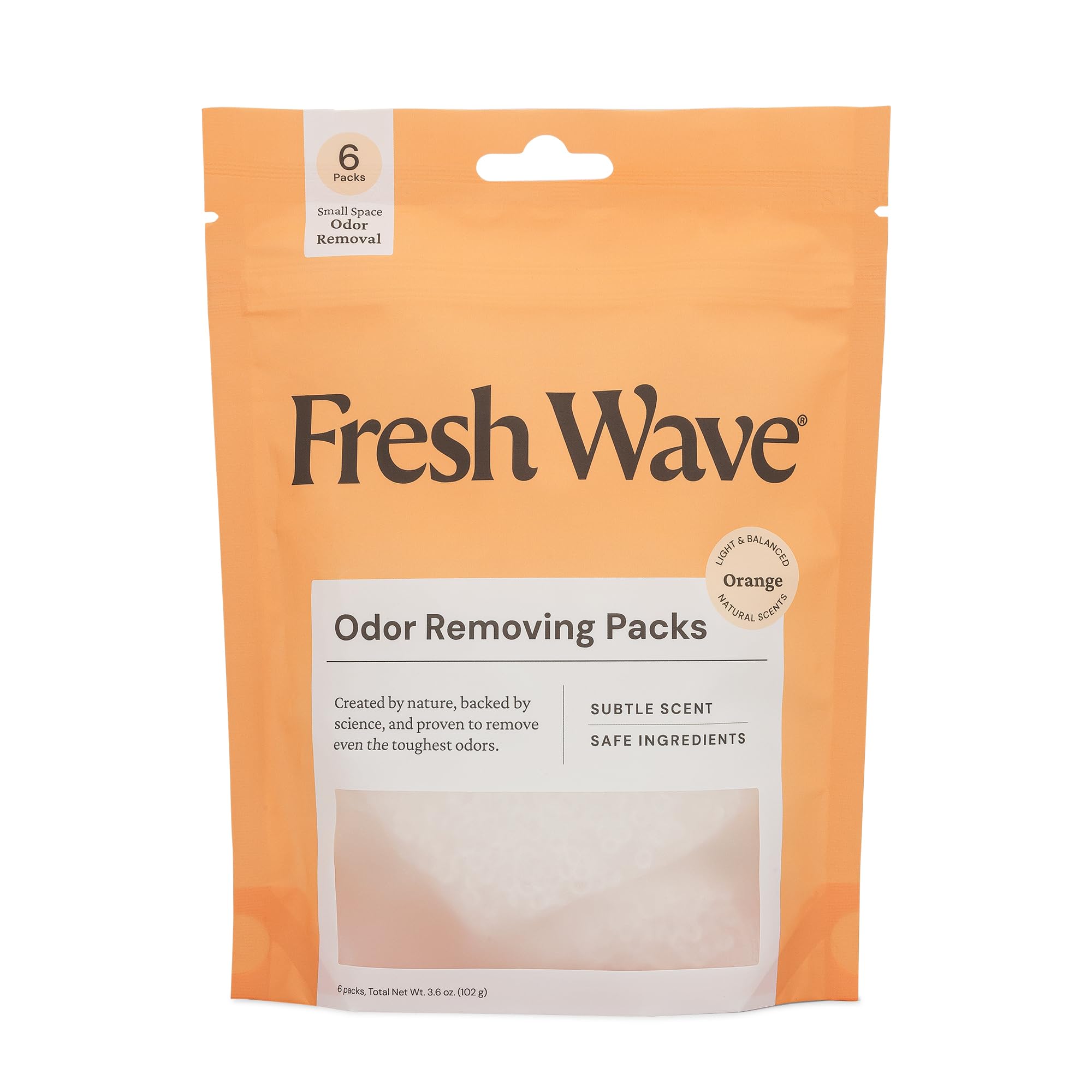 Paquetes desodorizantes y eliminadores de olores Fresh Wave Orange | Bolsa de 6