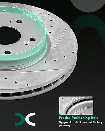 Miniatura 94 de Kits de frenos y rotores, rotores de freno SCITOO y 8 pastillas de cerámica para 08-12 para Chrysler Town & Country, 08-12 para Dodge Grand Caravan