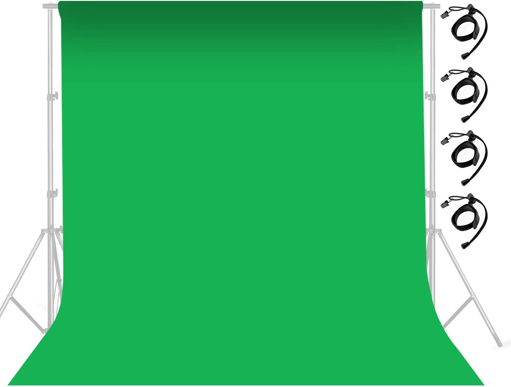 Selens 3x6M Green Screen Backdrop Photography Background YouTube Chromakey 10 x 19.6ft Muslin Collapsible for Photo Studio Live Streaming Video Product Portrait Shooting Zoom Meeting with 4 Clips