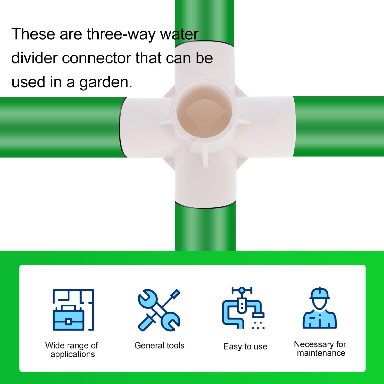 Raccordo per Acqua in PVC Bianco 20mm, 20 Pezzi, Connettore a 5 Uscite | Irrigazione Giardino e Prolunghe Domestiche, Giunzione Multiuso per Acqua e Tubo, Pvc Bianco, 5 Interfacce