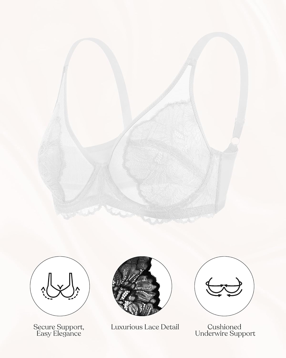 HSIA Minimizer Bras for Women, Full Coverage Lace Unlined Bras with Underwire for Heavy Breasts - Image 6