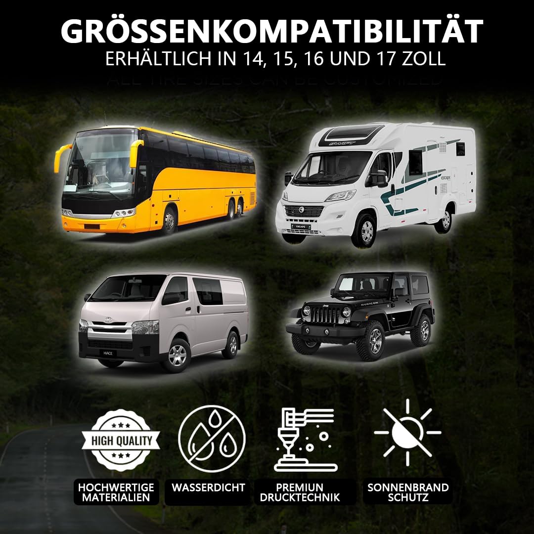 Personalisierte Reifenabdeckung mit eigenem Foto - maßgeschneiderte Radabdeckung - wasserdicht, staubdicht, UV-beständig - für SUV, Wohnmobil, Anhänger