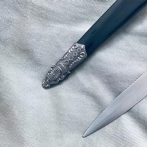 Mini Espada Adaga Medieval Elmo Punhal Creme Aço Inox Detalhe Espartano