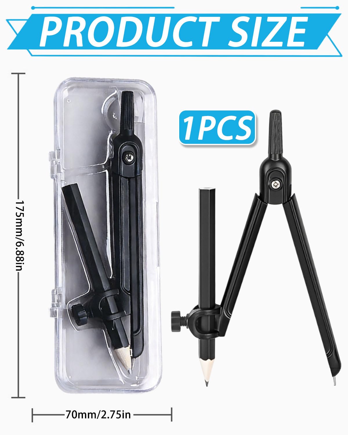 Compas de Puntas, Compás Escolar, Brújula Profesional,Compas Carpintero Scratch Compass Medidor de Distancia Cuero De Dibujo,para geometría,Dibujo y Dibujo