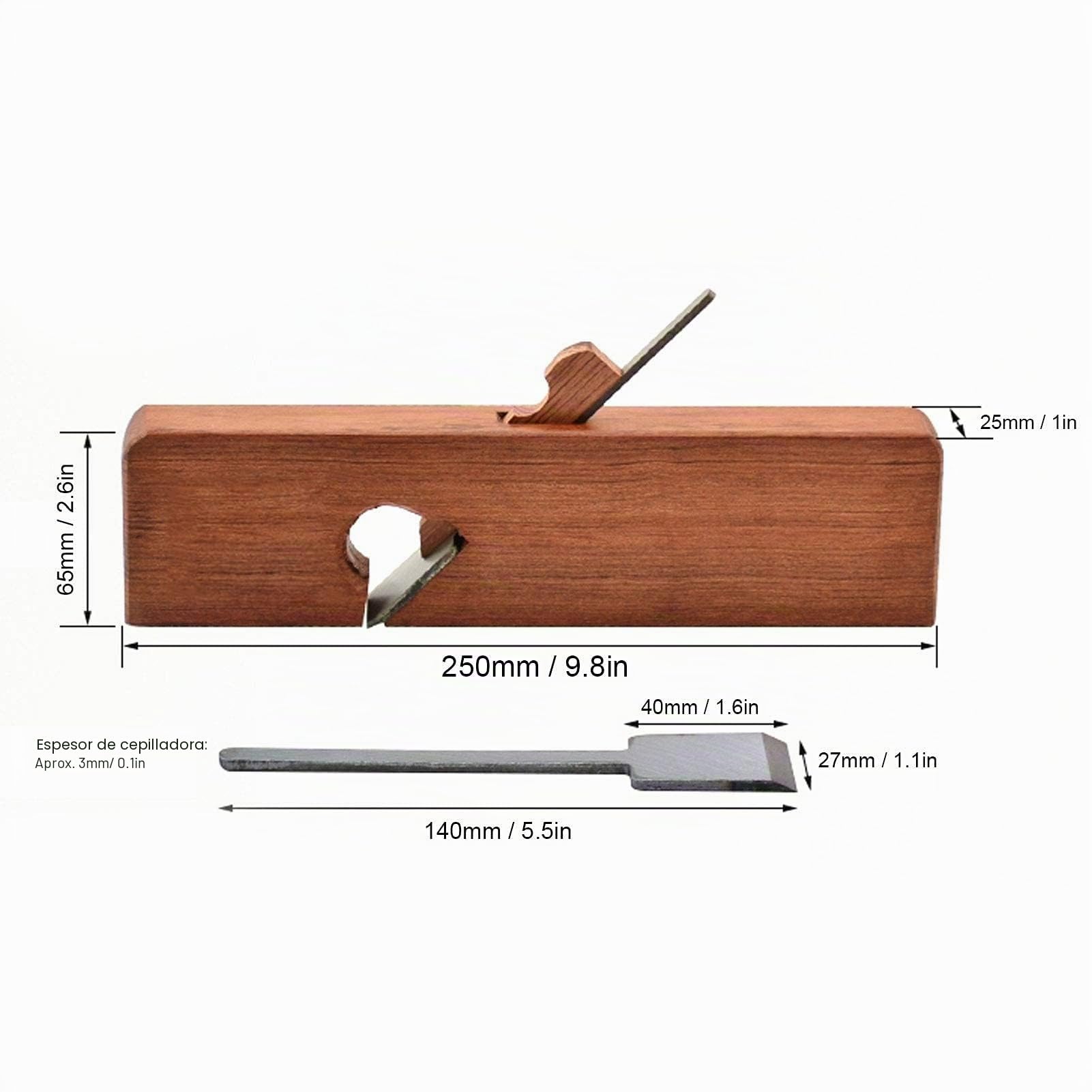 Cepilladora De Madera Manual Carpintero Cepillo De Mano Ranurado De Borde Plano Con Cepillado Rápido Resistencia Al Desgaste Bricolaje