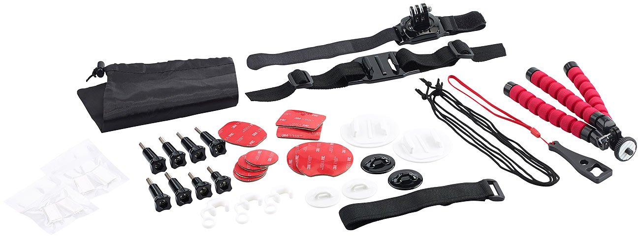 Zestaw akcesoriów 66 w 1 do kamer action cam GoPro i kompatybilnych z wieloma uchwytami
